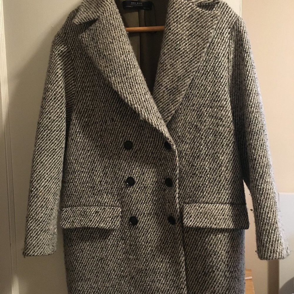 Zara Basic Double Breasted Winter Coat - image 7